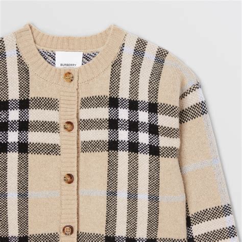 price burberry cashmere cardigan|Check Cashmere Cardigan in Sand .